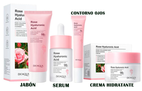 Kit 4 Rose hyaluronic acid Bioaqua