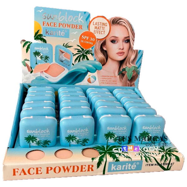 polvo con bloqueador solar karite