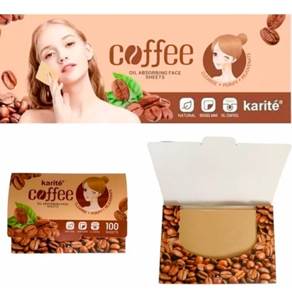 Papel facial absorbente de cafe Karite