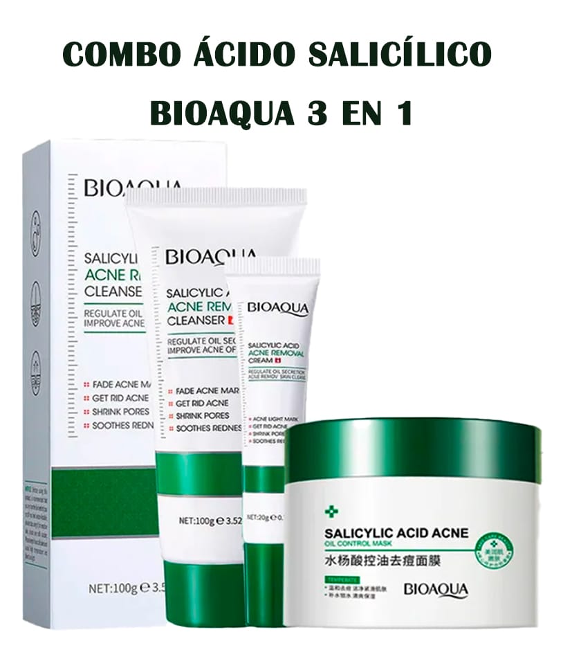 Ácido salicílico control acné Bioaqua kit x 3