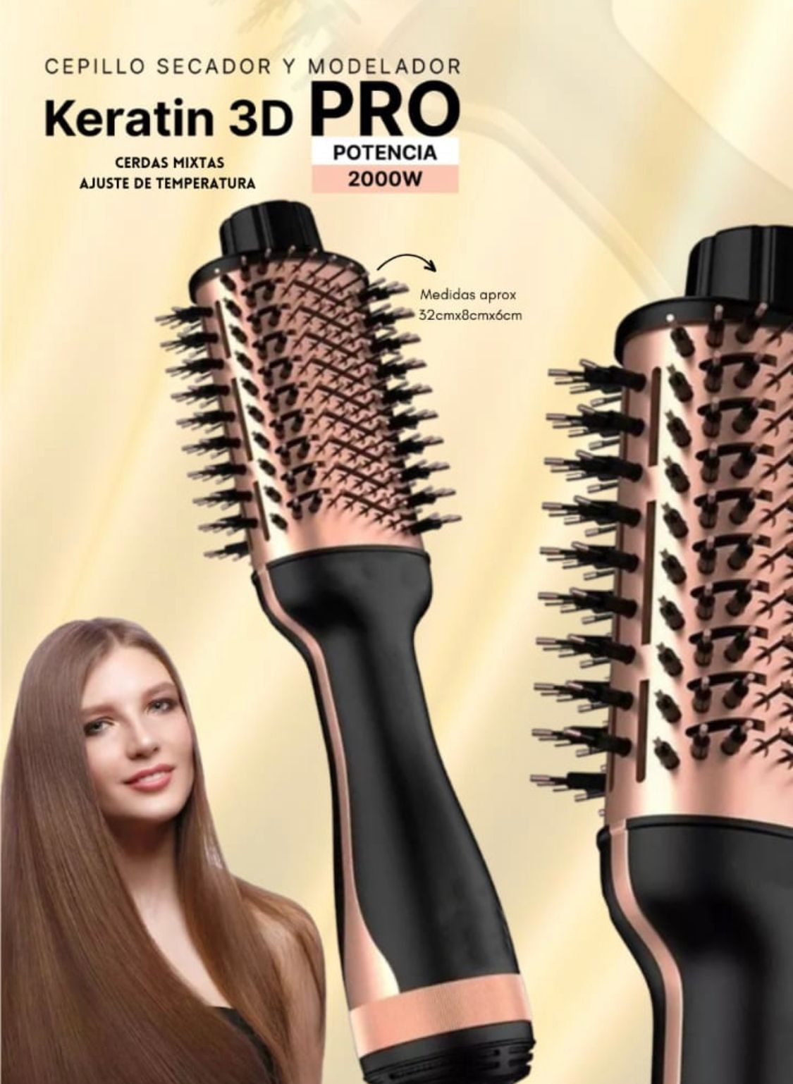 CEPILLO-MOLDEADOR de keratina 3d power