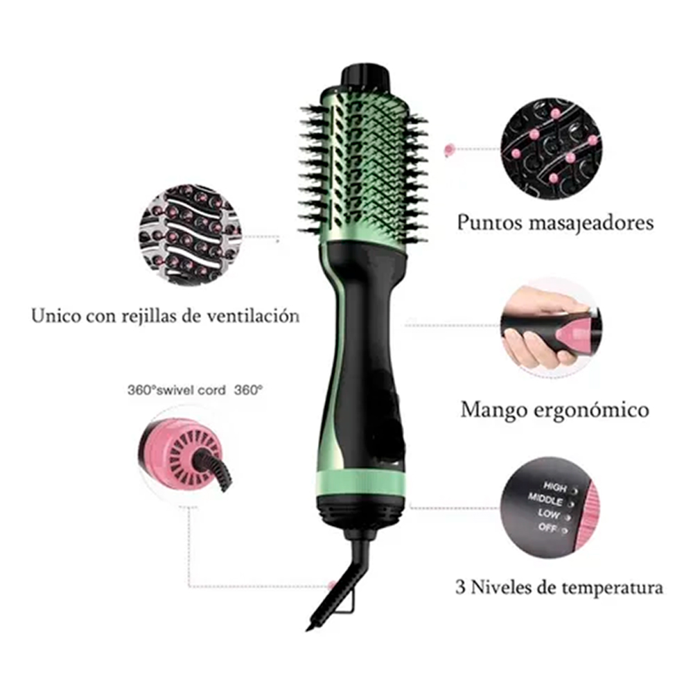 Cepillo secador y moldeador con extractos naturales