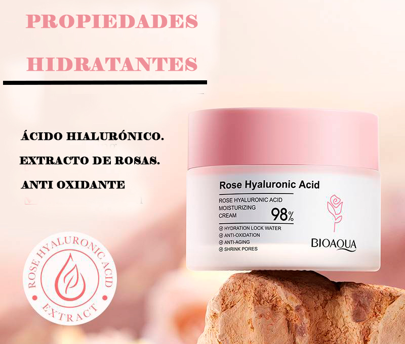Crema acido hialuronico y rosas Bioaqua