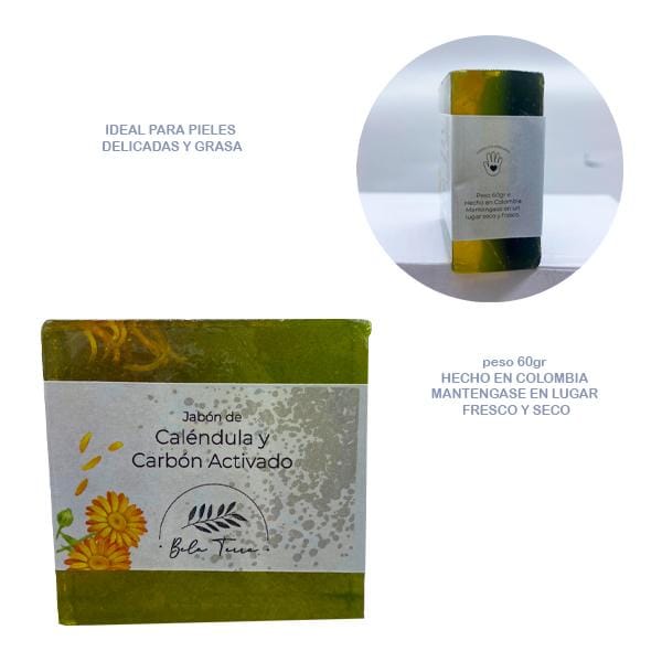 Caléndula y carbón activado Jabón Bela terra