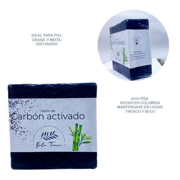 Jabón de carbón activado Bela terra