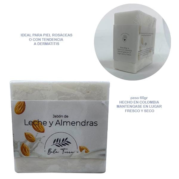 jabón en barra leche y almendras