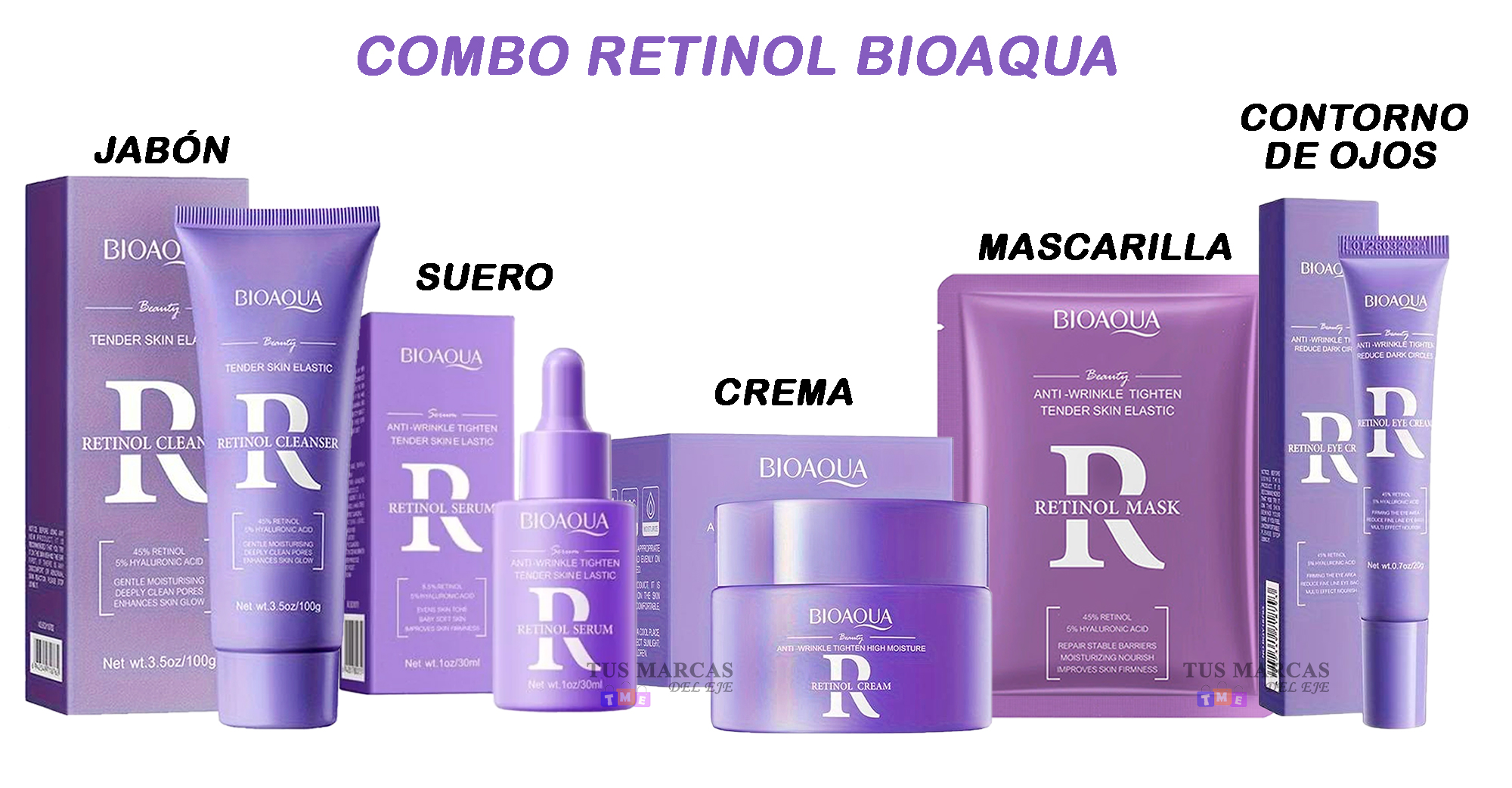Combo Retinol Bioaqua kit x 5