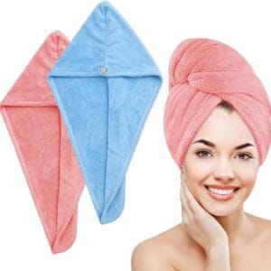 Toalla microfibra cabello azul