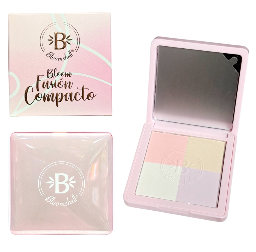 Bloomshell, polvo 4 en 1, maquillaje multifuncional,