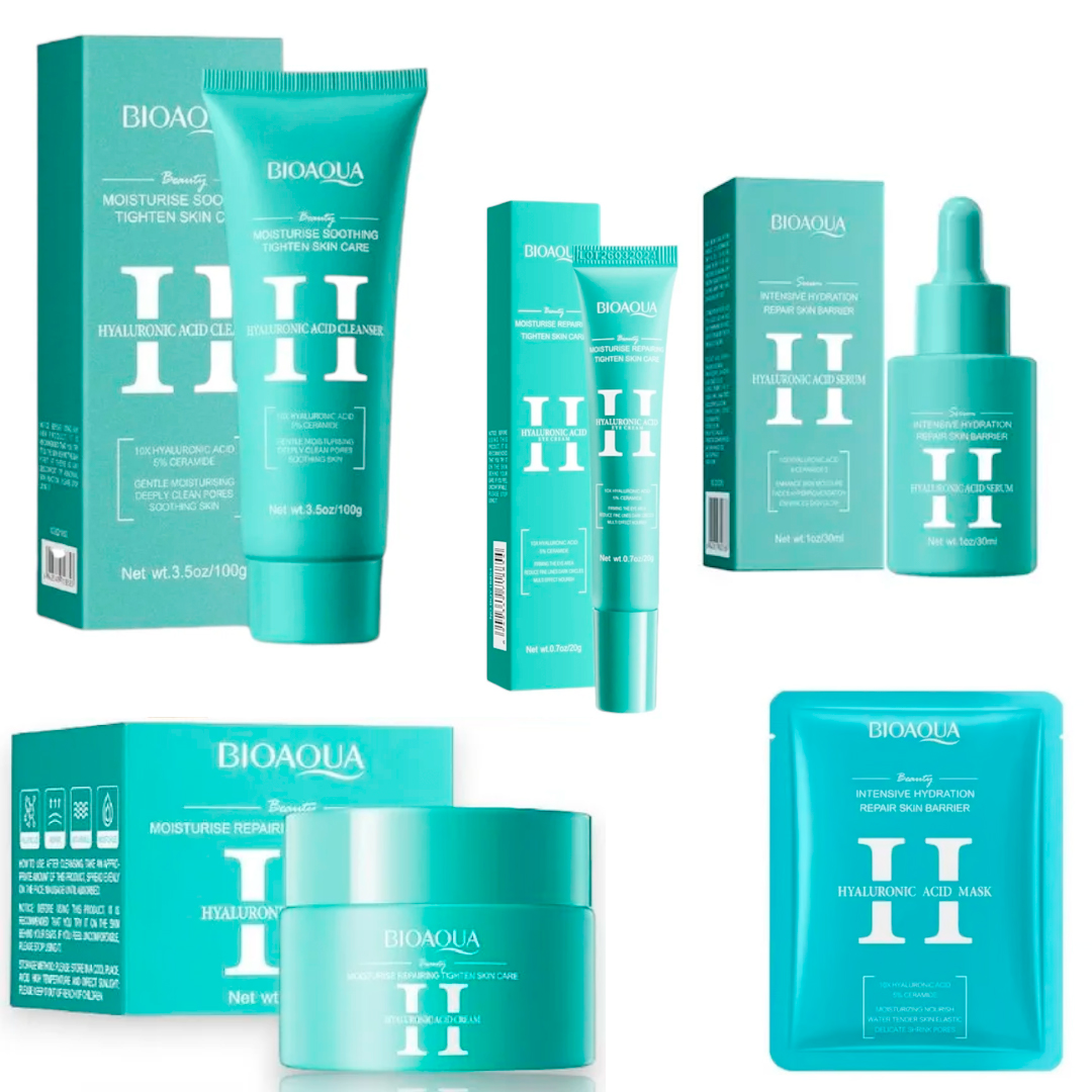 Kit Facial 5 Piezas | Ácido Hialurónico y Ceramidas Bioaqua