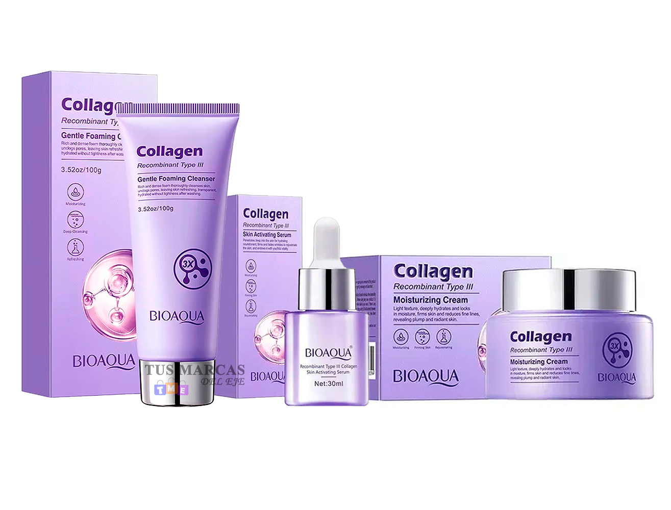 kit Antiedad Colageno Bioaqua 3 productos